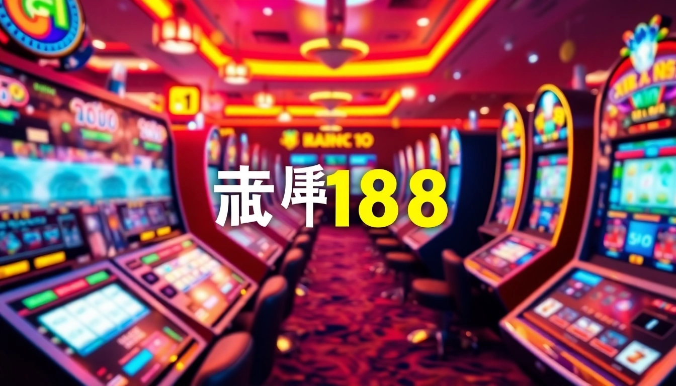 Experience thrilling gameplay with สล็อต168, showcasing diverse slot machines glimmering under dynamic lights.