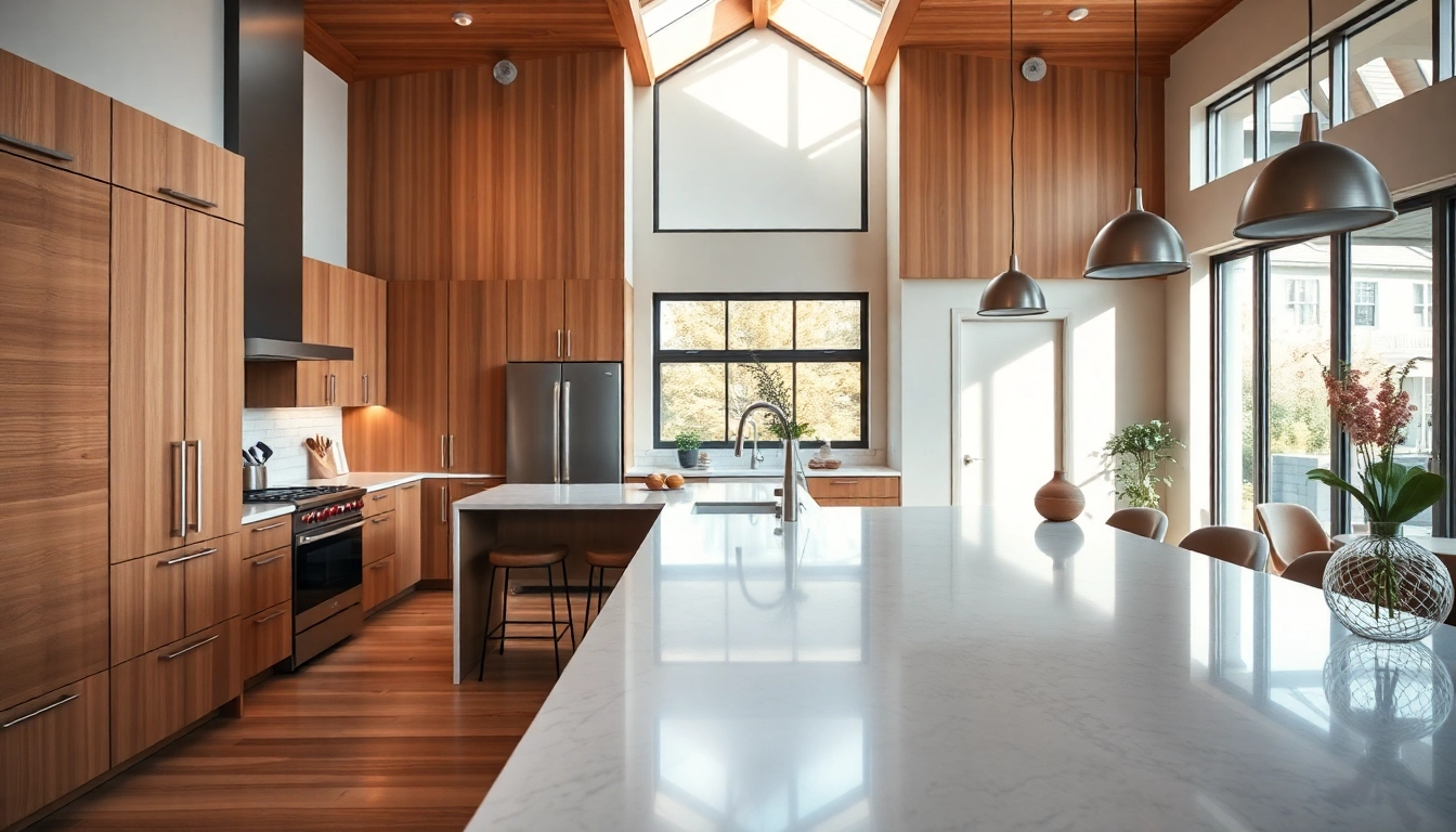 Kitchen remodel showcasing a modern design with sleek cabinetry and bright natural lighting.