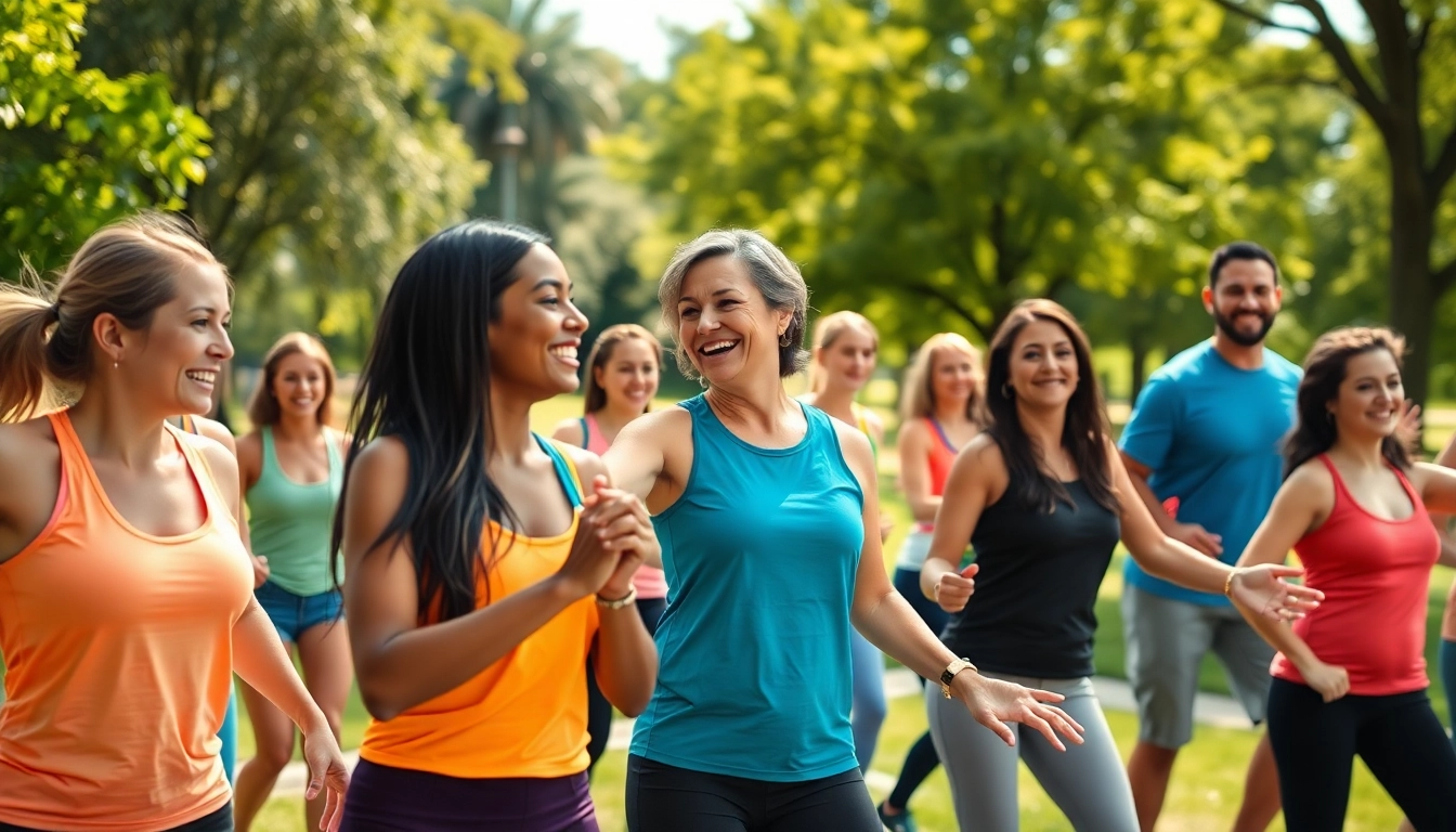 Join a small group class near me with energetic instructors and engaged participants outdoors.