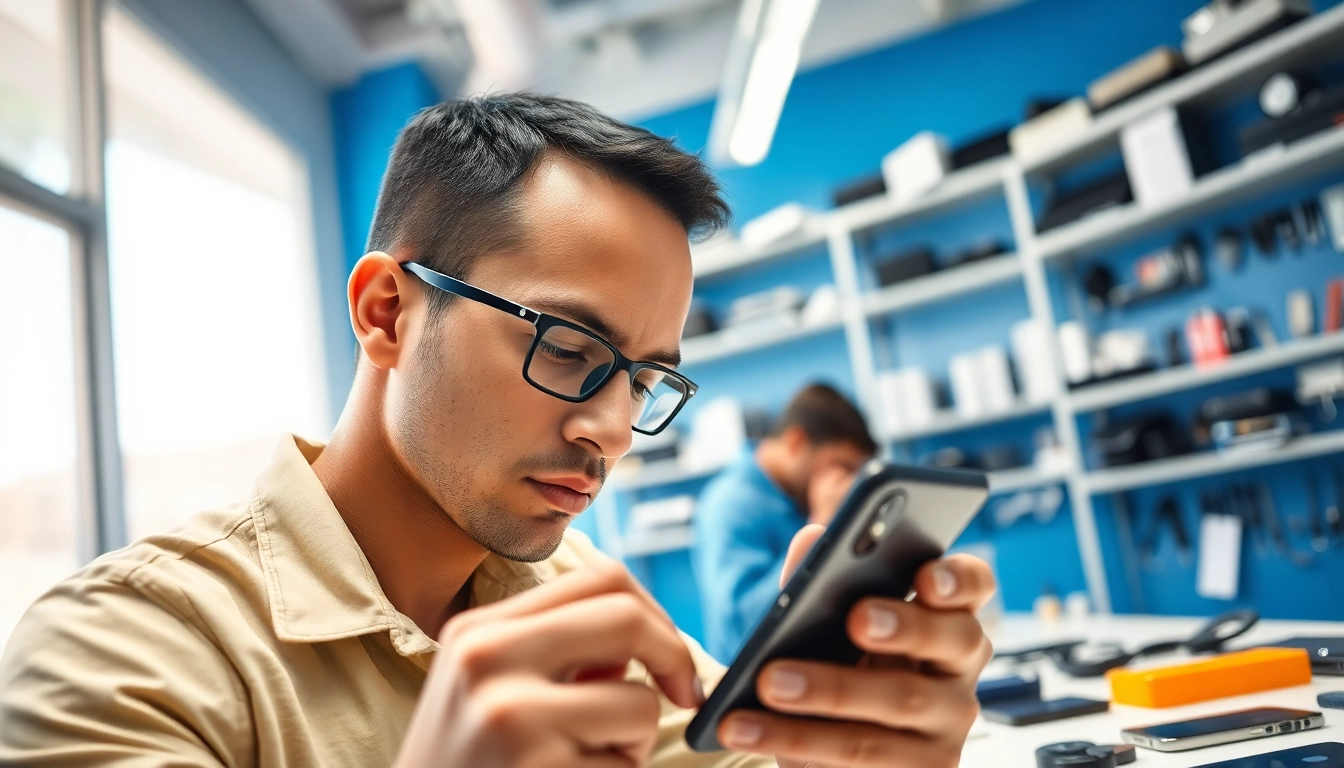 Servizio di Torino riparazione cellulari con tecnici al lavoro in un ambiente moderno.