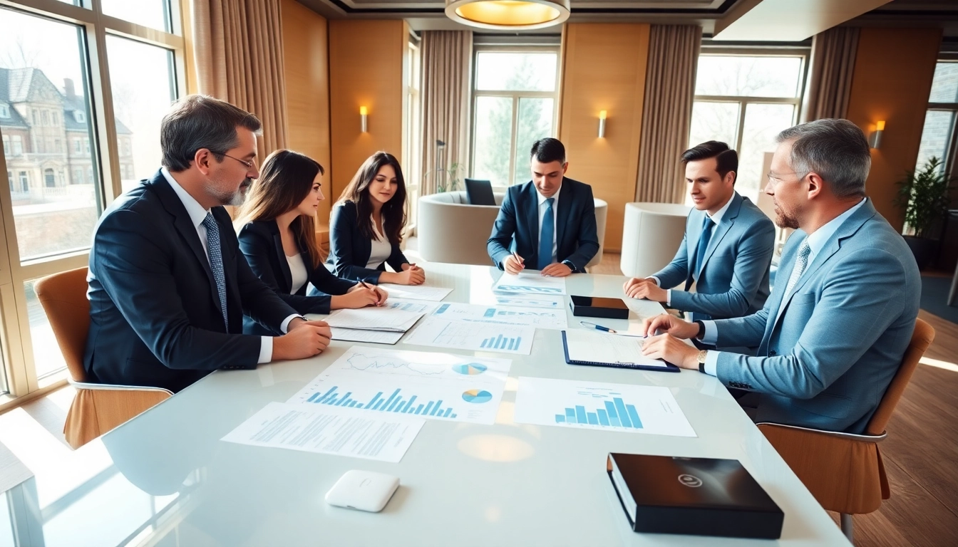 Créer une holding Luxembourg SOPARFI avec des experts en discussion autour d'une table.