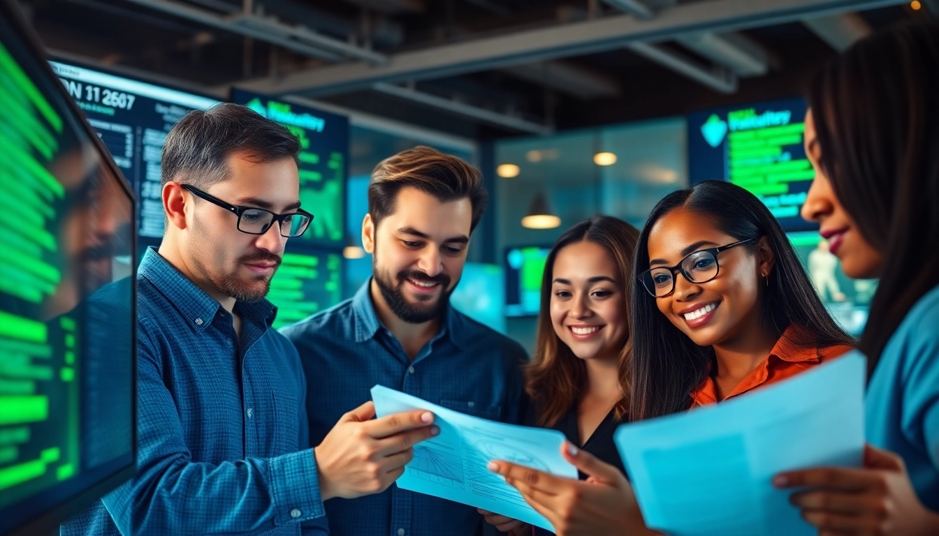 Enhance your skills with the google cybersecurity certification as individuals collaborate in a modern office.