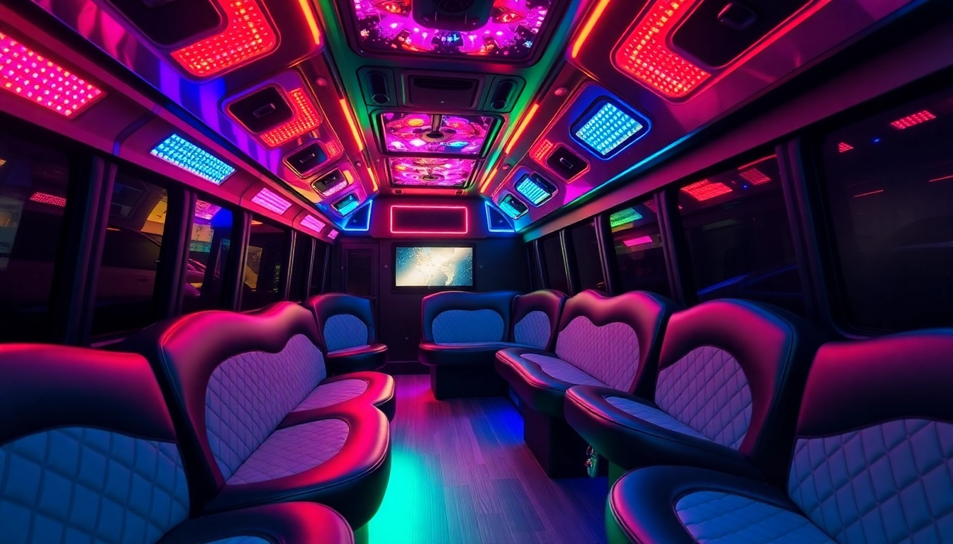 Experience luxury on the Atlanta party bus featuring plush seating and modern amenities.