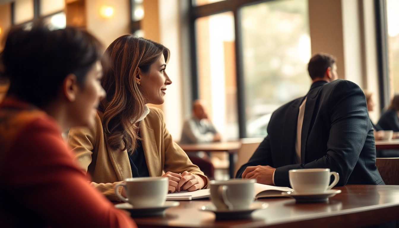 Couple communicating effectively in relationships, depicted in a cozy cafe setting.