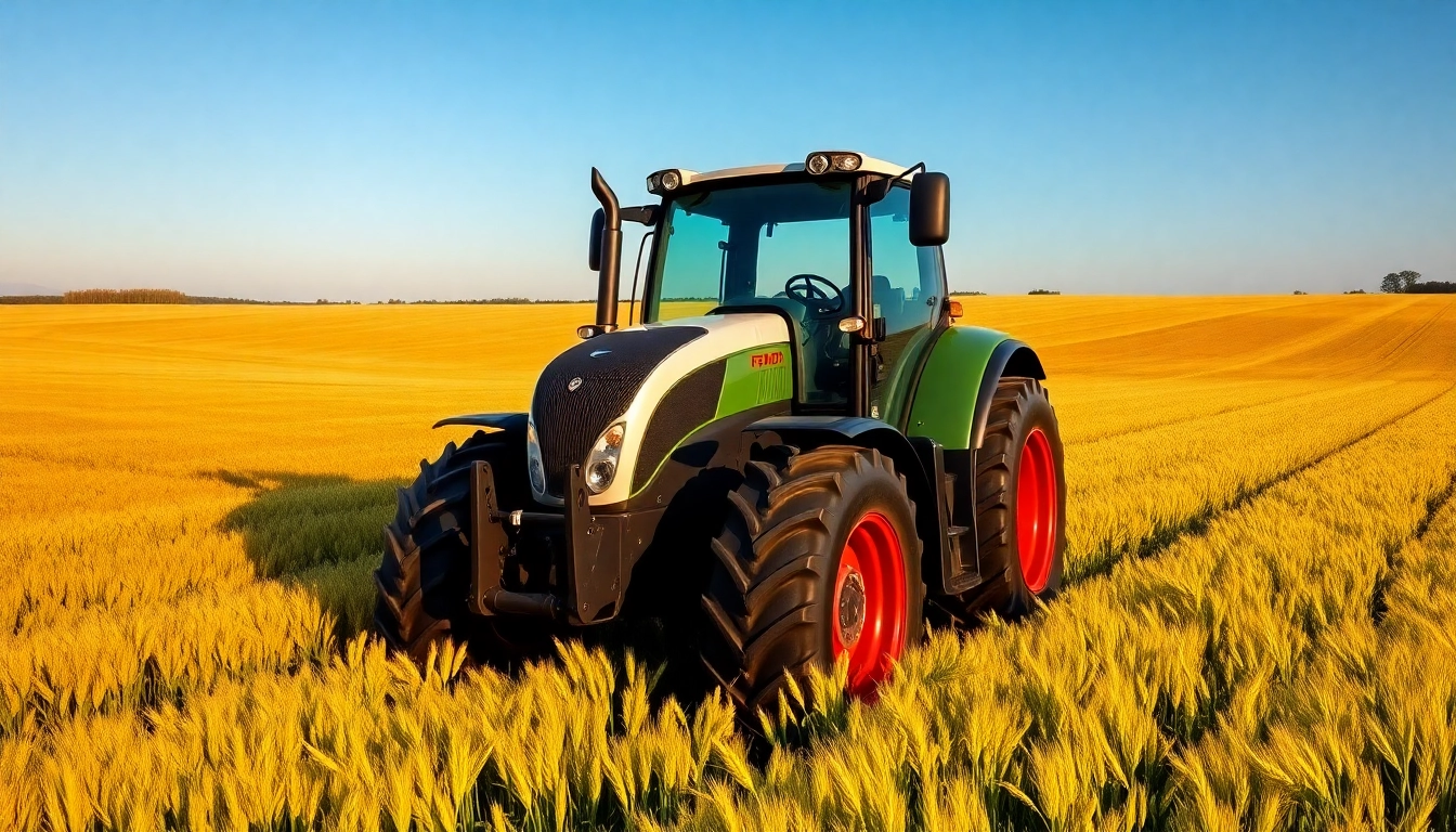 Fendt Traktor in einem goldenen Weizenfeld mit strahlendem Licht und fruchtbarer Umgebung.