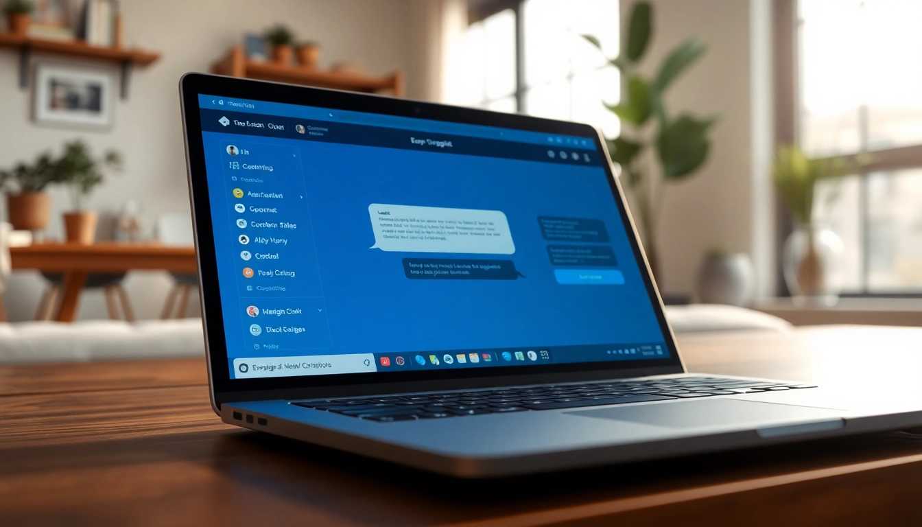 Interact with a chatgpt chatbot interface on a modern laptop in a cozy workspace.