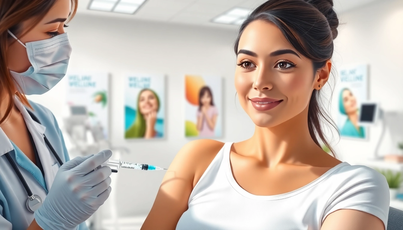 Patient receiving an Injectable Weight Loss treatment from a healthcare professional in a modern clinic.