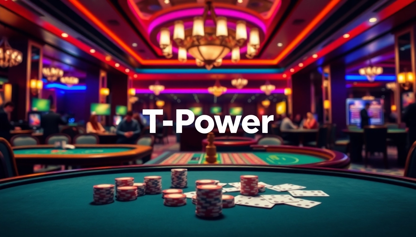 Experience the excitement of TPower casino with vibrant gaming setup and engaging players.