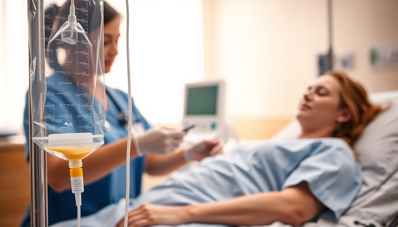 Administering an intravenous drip in a professional healthcare setting with attentive care.