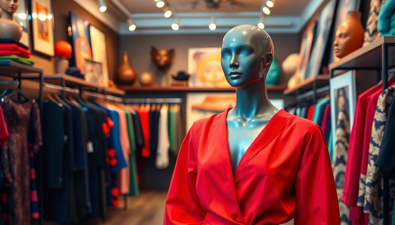 Showcasing premium art clothing Calgary in a vibrant boutique setting with creative designs.