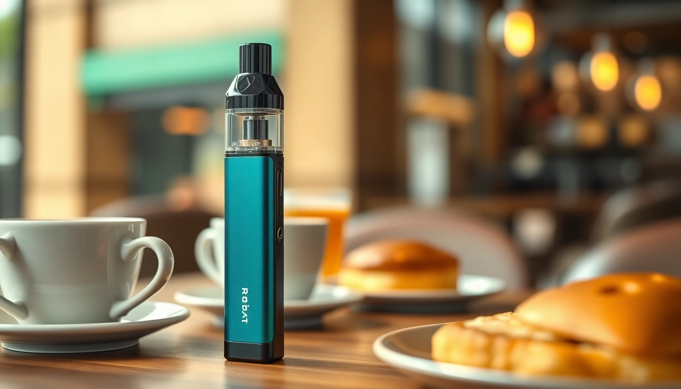RAZ LTX 25K vape showcased in an upscale café, highlighting its sleek design.