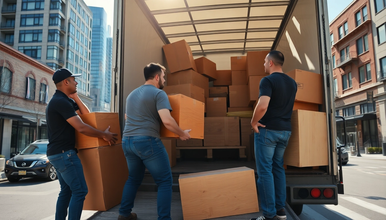 Movers in Toronto Ontario efficiently packing furniture for relocation.
