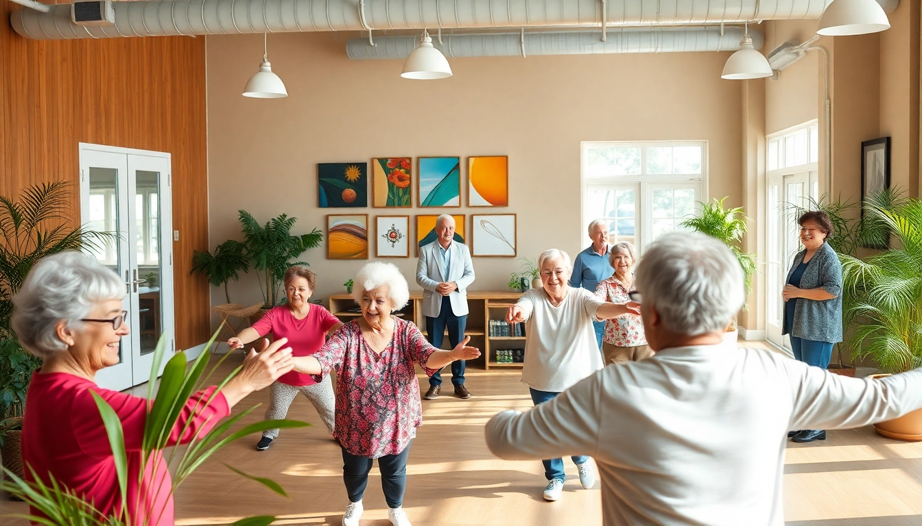 Engaged seniors at Heritage Senior Center Henderson NV participating in activities with staff support.