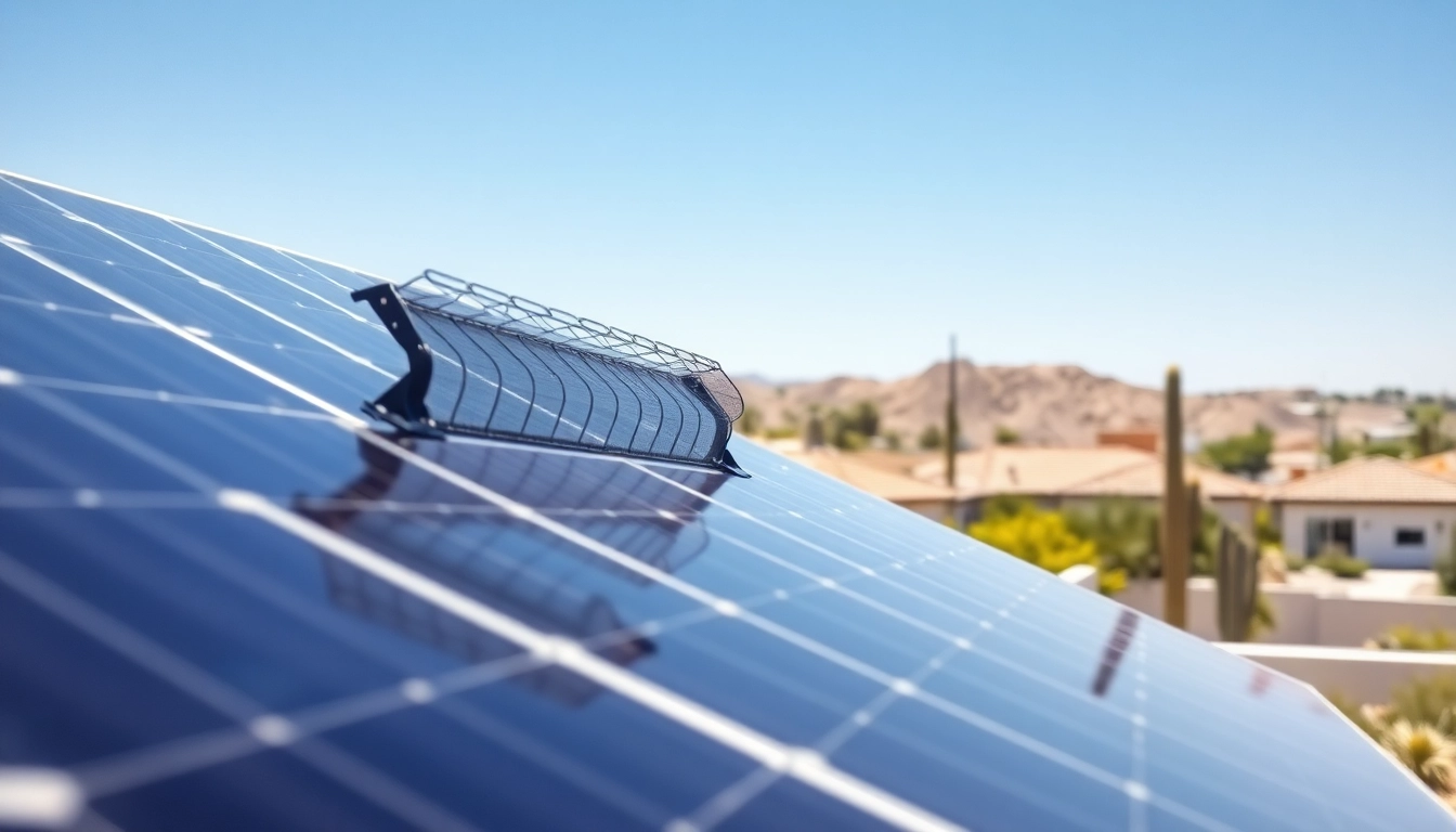 Pigeon proofing solar panels Phoenix with an effective barrier at a sunny home in Phoenix.