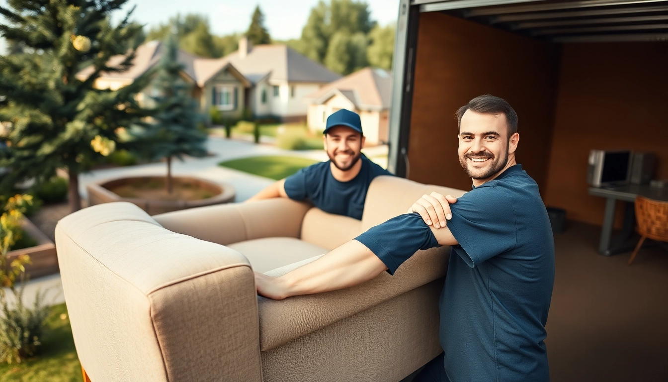 Movers calgary loading furniture into a truck, showcasing professional moving services.
